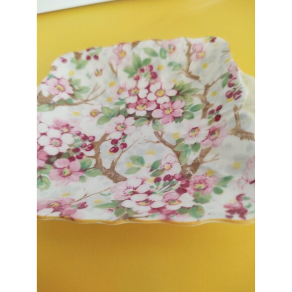 Vintage Shelley Floral Chintz Maytime Jam Trinket Dish 1940's RARE! - Picture 5 of 11